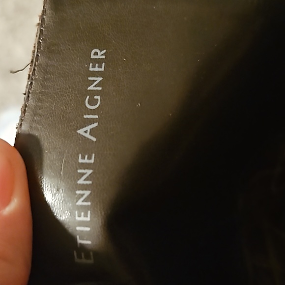 Etenne Aigner Women's brown  leather monogram tell riding boots. Size 8.5 - Picture 2 of 8